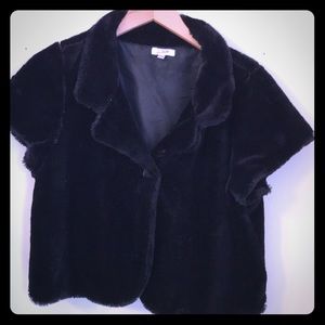 Little Short Sleeve Faux Fur Jacket